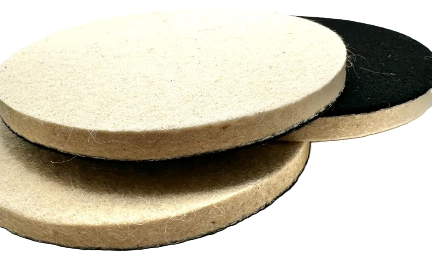 Pro-Graad 5" Wool Polishing Pads, 3pcs Wool Felt Polishing Pad Buffing Wheels Flocking Hook & Loop Backing for Random Orbital Sander, Pack of 3
