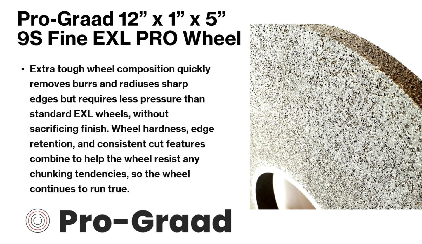 Pro-Graad EXL PRO Convolute Deburring Polishing Wheel - 12" x 1" x 5" 9S Fine Silicon Carbide - Professional Grade - Metal Deburring, Finishing and Polishing Wheel - (1 Pack)