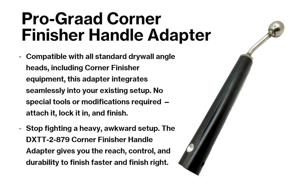 DXTT-2-879 Pro-Graad Handle Adapter for Corner Finisher, 9.5” Length, Lightweight Anodized Aluminum, Fits Standard Corner Finisher & Angle Heads, Compatible Fit Dewalt/Level 5 Quick Release Handles