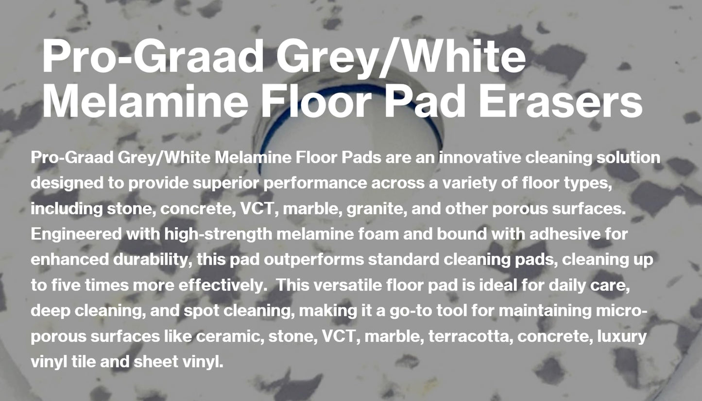 Pro-Graad 20” 505mm Grey/White Melamine Eraser Floor Pad, 73999, 5 Pack
