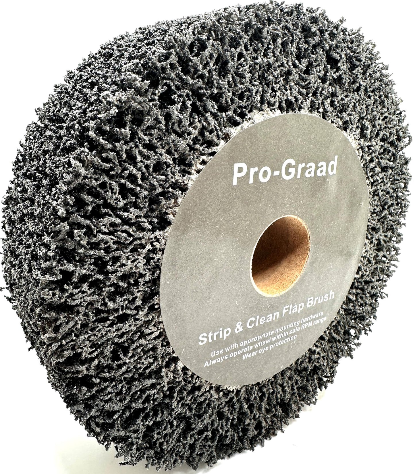 Pro-Graad 6” x 2” Black 40 Grit Extra Coarse Non-Woven Bench Grinder Strip & Clean Flap Brush Wheel, Metal Graining, Stripping, Rust & Paint Removal, Compatible for 1/2”, 5/8”, 3/4" Arbor