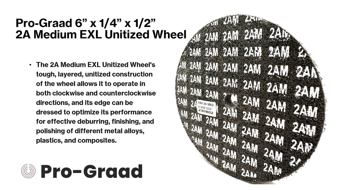 Pro-Graad EXL Unitized Wheel, Silicon Carbide, 6" Diameter x 1/4" Wide x 1/2" Arbor, 2A Medium | 17498 | (Pack of 1)
