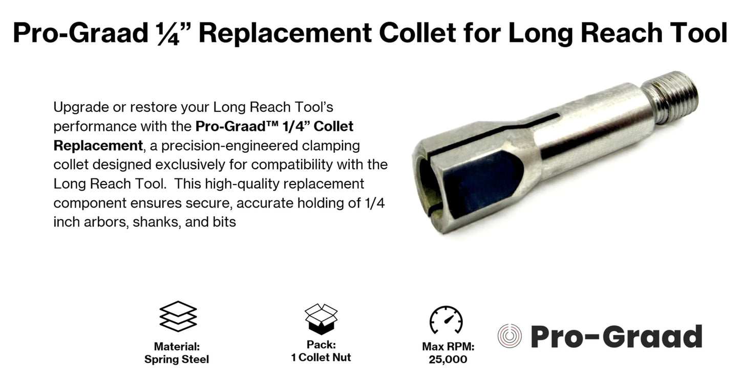 Pro-Graad Long Reach Heavy Duty 1/4" Collet Extension Tool