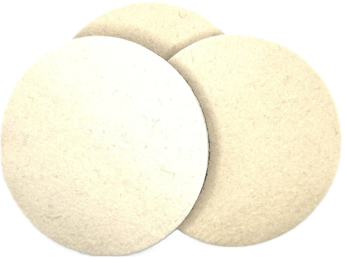 Pro-Graad 5" Wool Polishing Pads, 3pcs Wool Felt Polishing Pad Buffing Wheels Flocking Hook & Loop Backing for Random Orbital Sander, Pack of 3