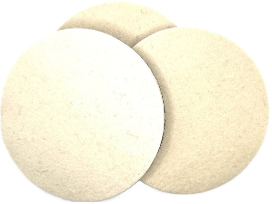Pro-Graad 5" Wool Polishing Pads, 3pcs Wool Felt Polishing Pad Buffing Wheels Flocking Hook & Loop Backing for Random Orbital Sander, Pack of 3
