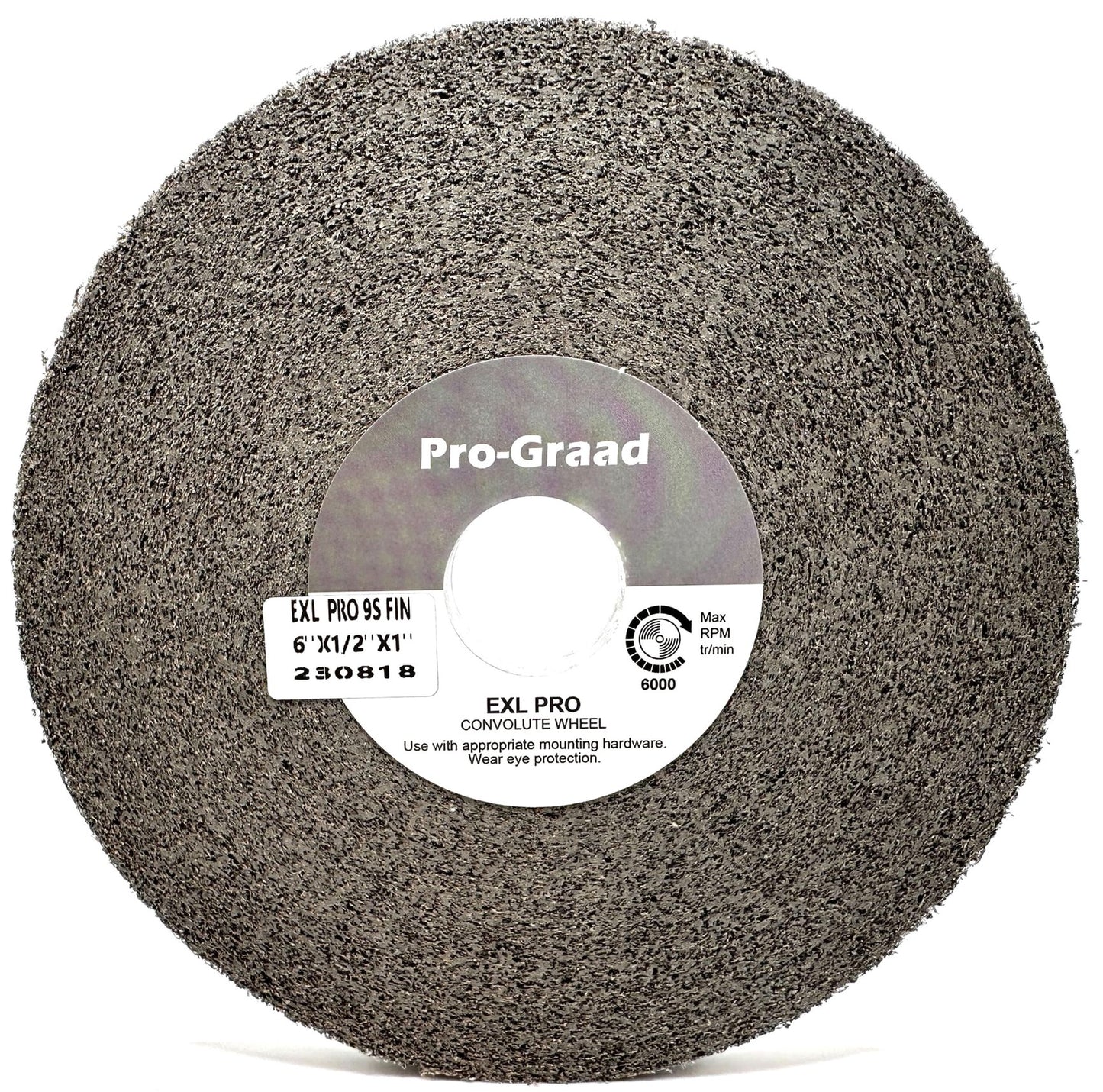 Pro-Graad EXL PRO Convolute Deburring Polishing Wheel - 6" x 1/2" x 1" 9S Fine Silicon Carbide - Professional Grade - Metal Deburring, Finishing and Polishing Wheel - 94904 - 1 Pack