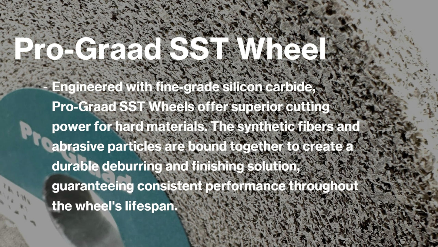 Pro-Graad SST Deburring Wheel - 6" x 1" x 1" 8S Fine Grit – Silicon Carbide – Excels on Titanium, Stainless & Tough Alloys, Deburring, Finishing and Polishing Wheel – Convolute – 01703 - (1 Pack)
