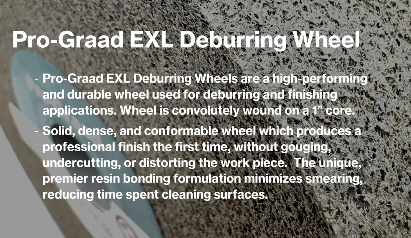 Pro-Graad EXL Deburring Wheel - 7" x 1" x 1" 9S Fine Grit - Silicon Carbide - Metal Deburring, Finishing and Polishing Wheel - Convolute - (1 Pack)