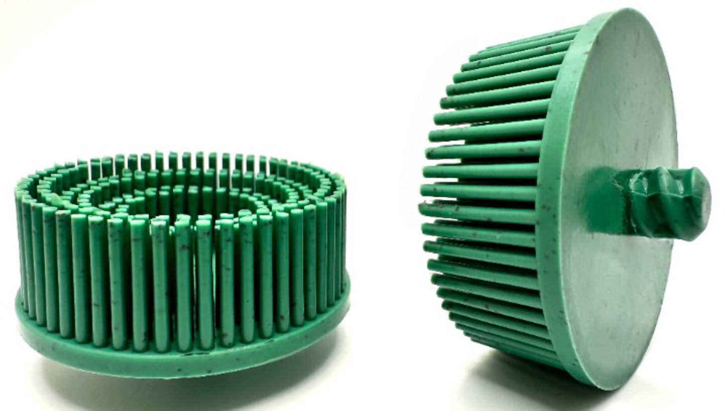 SuperGrindz 10 Pack 2" 50 Grit Green R-Type Bristle Discs - Premium Ceramic-Aluminum Oxide Abrasive | Quick Change Roll Lock | High-Performance Green Bristle Discs