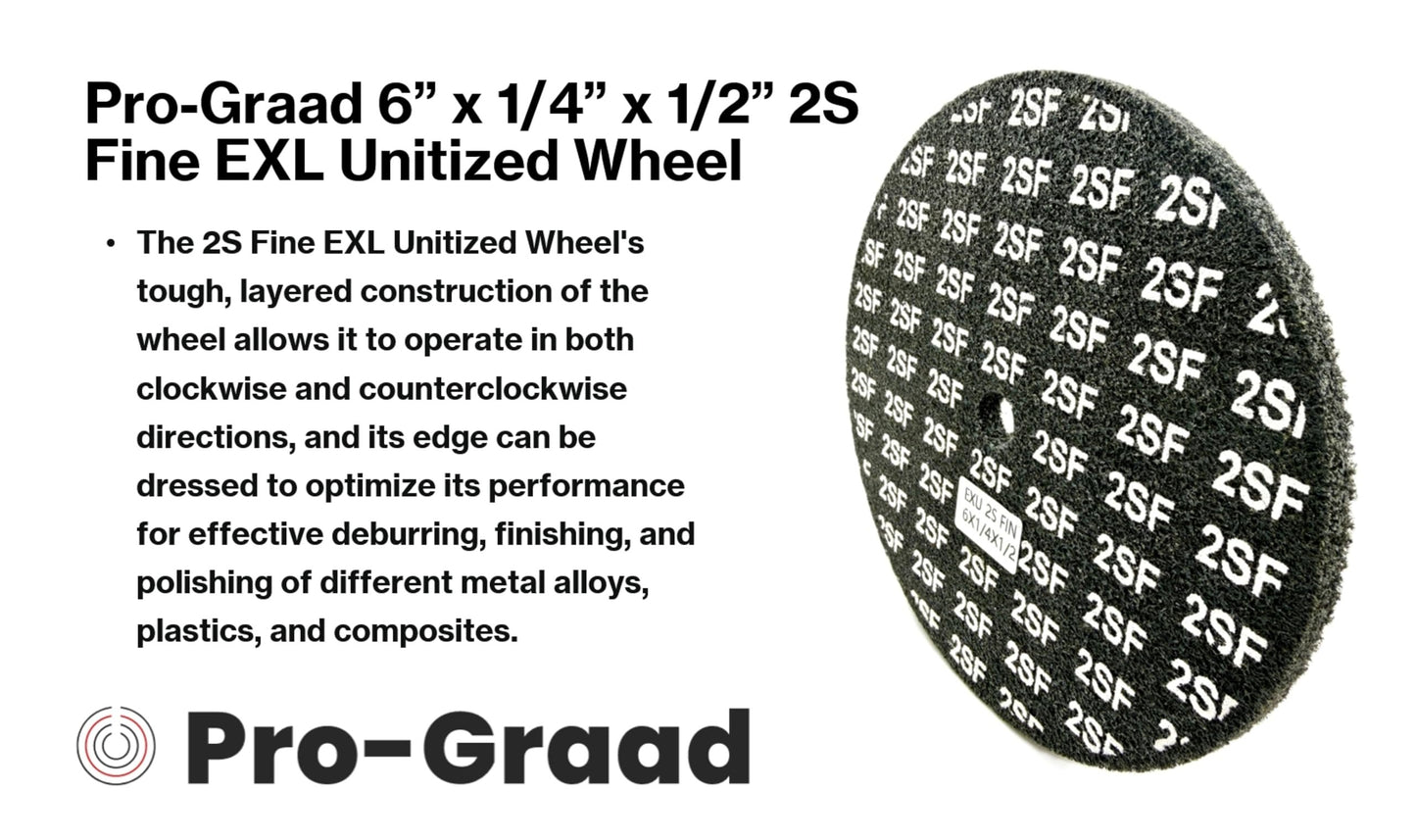 Pro-Graad EXL Unitized Wheel, Silicon Carbide, 6" Diameter x 1/4" Wide x 1/2" Arbor, 2S Fine | 13741 | (Pack of 1)
