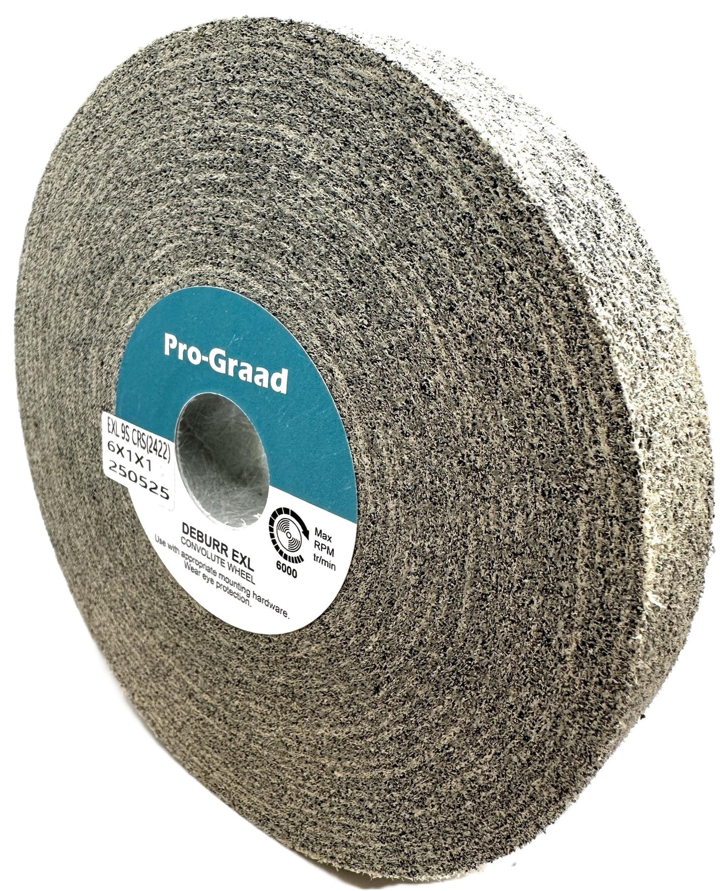 Pro-Graad EXL Deburring Wheel - 6" x 1" x 1" 9S Coarse Grit - Silicon Carbide - Metal Deburring, Finishing and Polishing Wheel - Convolute - (1 Pack)