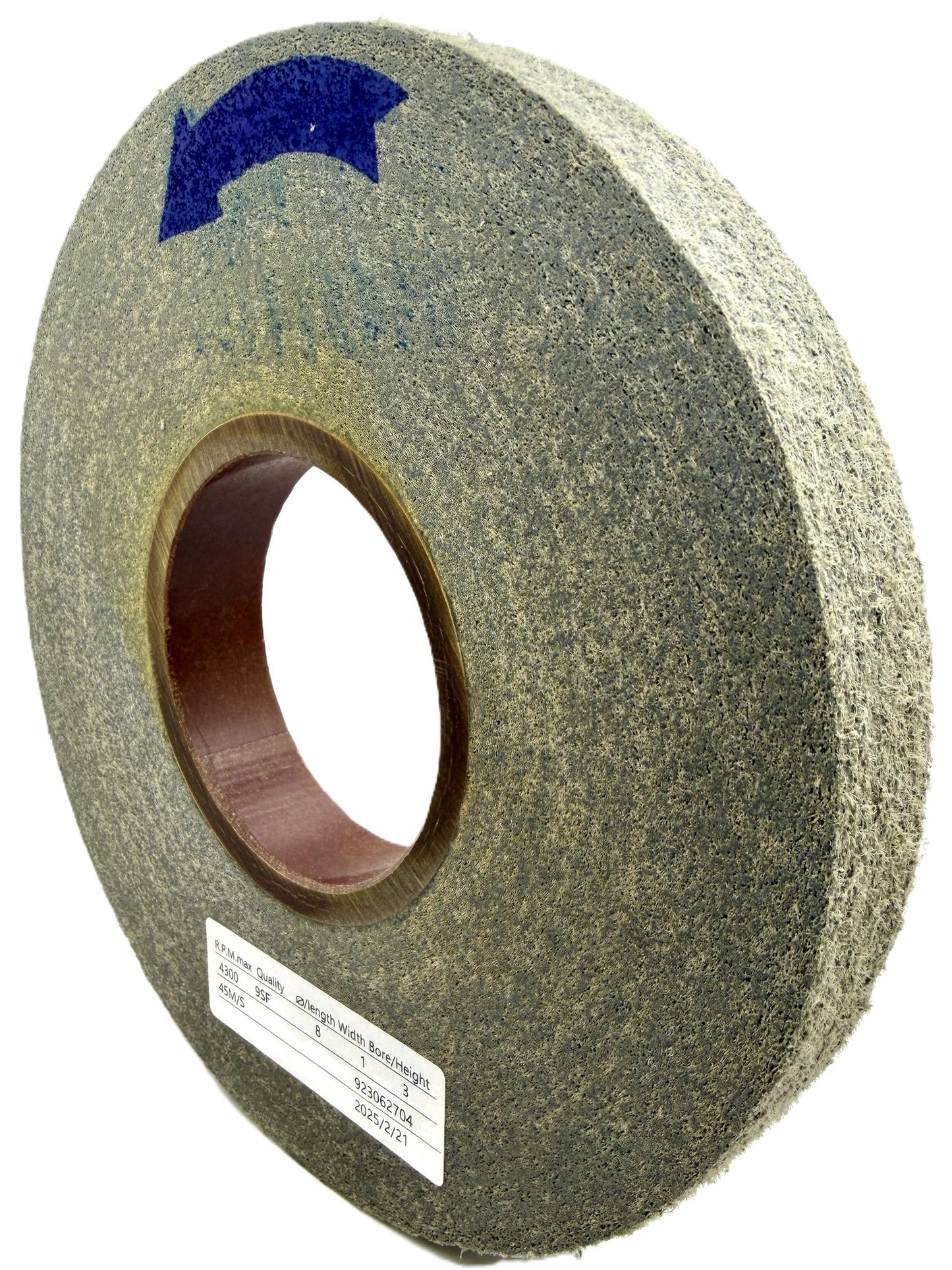 SuperGrindz EXL Deburring Wheel - 8" x 1" x 3" 9S Fine Grit - Silicon Carbide - Metal Deburring, Finishing and Polishing Wheel - Convolute - (1 Pack)