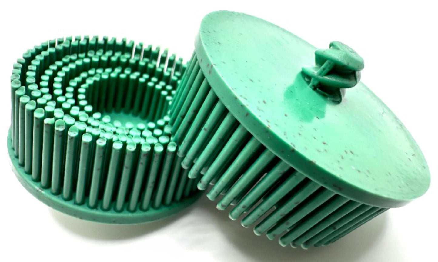 Pro-Graad 2 Pack 2" 50 Grit Green R-Type Bristle Disc | Ceramic-Aluminum Oxide Abrasive Bristle Disc with Quick Change Roll Lock | Pack of 2 | Green