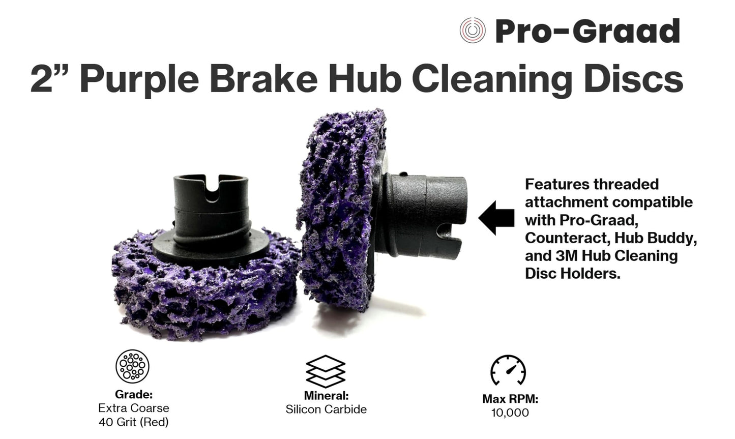Pro-Graad 46200 6 Pack 2” Brake Hub Cleaning Discs, Brake Drum & Rotors, Around Wheel Studs Rust Removal, Replacement Pads Compatible with Pro Graad Counteract Hub Buddy & 3M Pad Holders