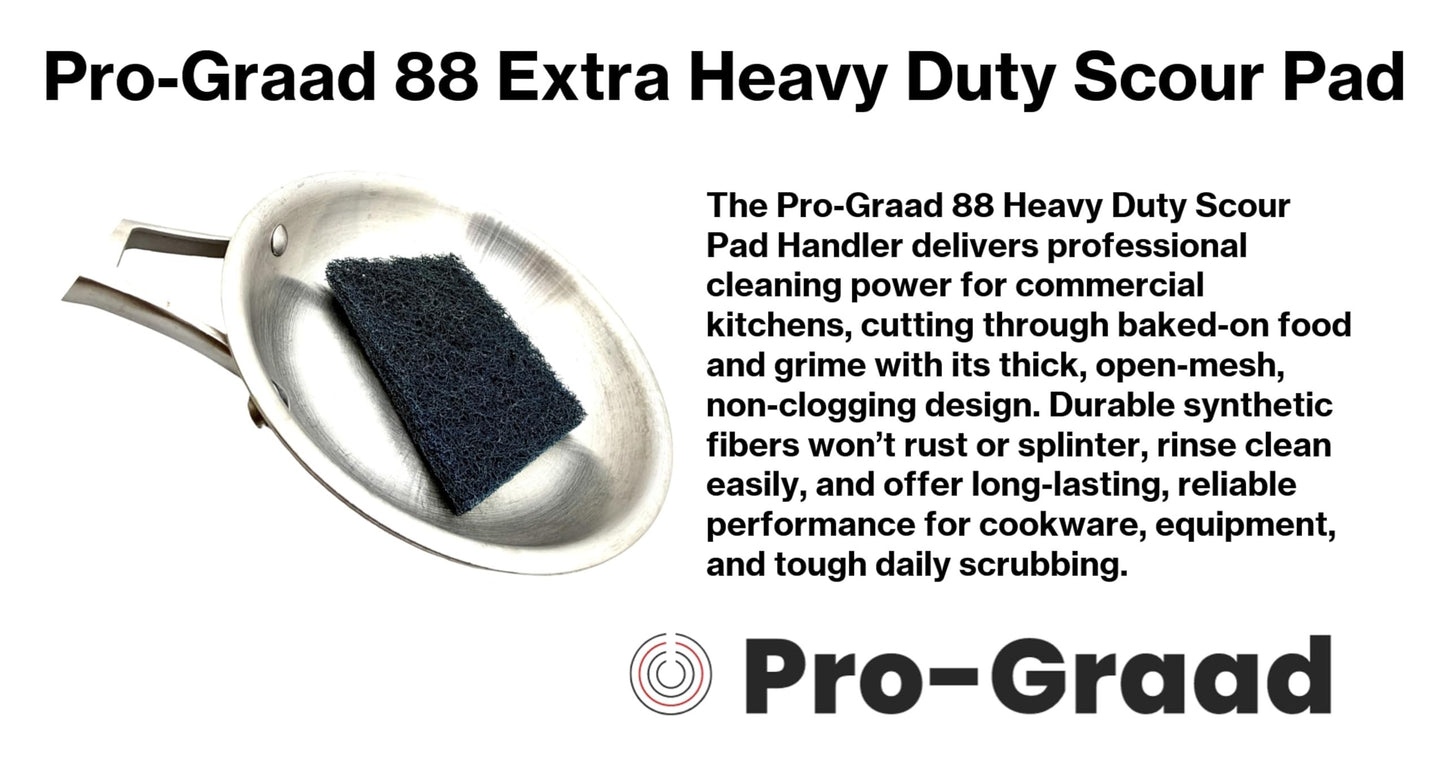 Pro-Graad 20 Pack 88 Extra Heavy Duty Scour Pad Handler for Scouring & Cleaning Pots, Pans, Utensils, Cooking Equipment, Easy Rinsing, Non-Rusting & Splintering, 5" Length x 3-1/2" Width, Blue, 08292