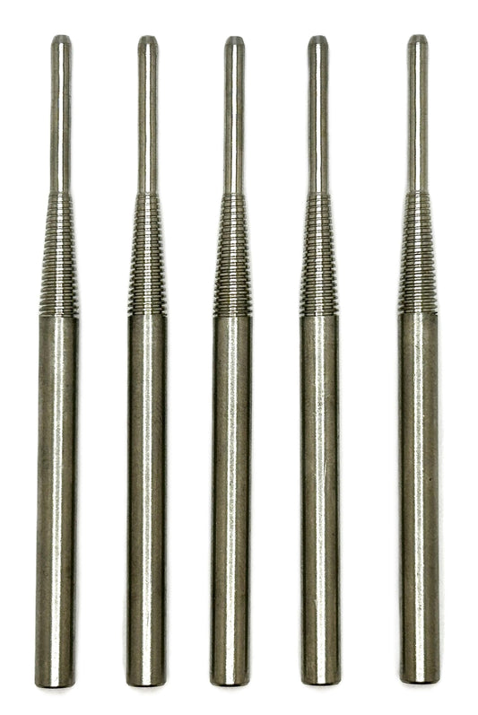 CR-9-4X5 CR-9-4 Stainless Steel Standard Tapered Type Mandrels for Cartridge Rolls, 4” Overall Length x 1/4" x2-1/4” Shank x 1/8”x1” Pilot, 4” Porting Mandrel for Cartridge & Spiral Rolls (Pack of 5)