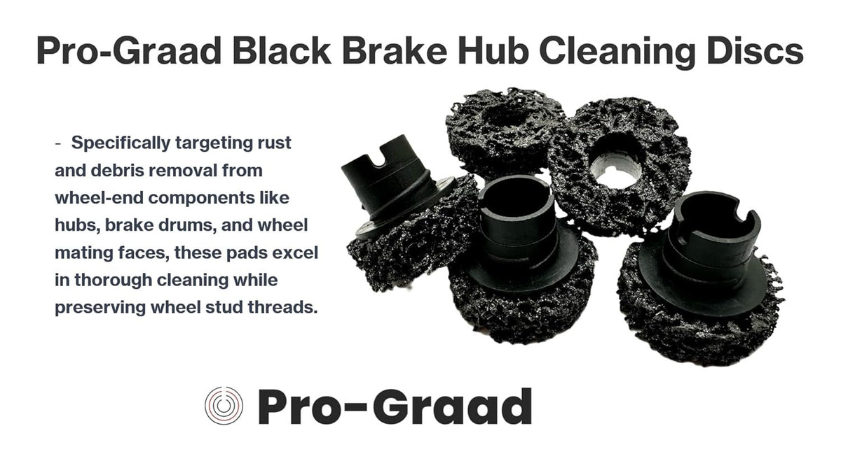 Pro-Graad Wheel Hub Resurfacing Kit, Brake Hub Cleaning Pad 6 Piece Kit – Hub Surface & Stud Cleaner – Quick Rust Removal for Lug Studs & Rotors, Fits Power Drill, Includes Holder & 5x 1-1/2” Discs