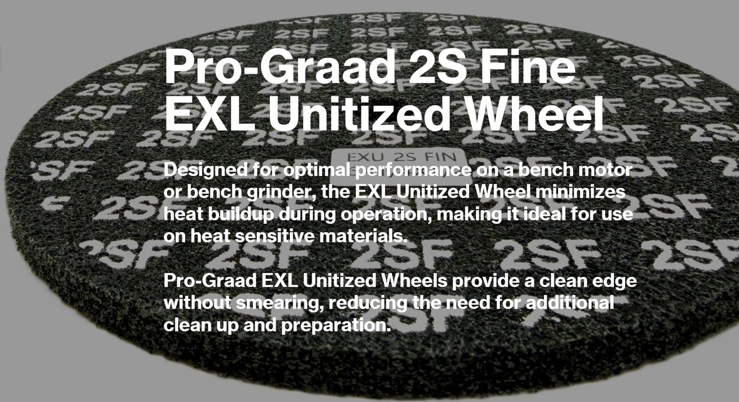 Pro-Graad EXL Unitized Wheel, Silicon Carbide, 6" Diameter x 1/2" Wide x 1/2" Arbor, 2S Fine | 13719 | (Pack of 1)