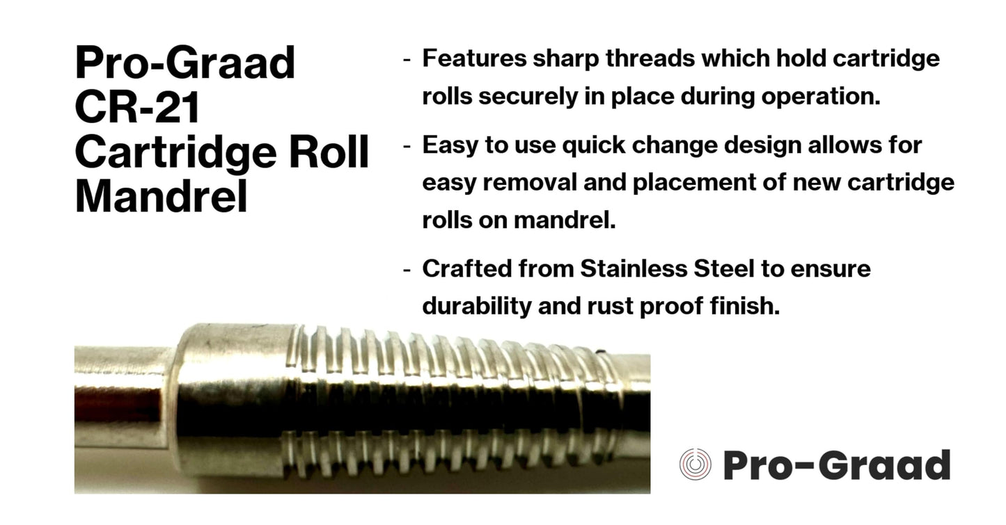 Pro-Graad CR-21 Standard Tapered Type Mandrels for Cartridge Rolls, 3-1/2” Overall Length, 1/4" x1-1/2” Shank x 1/4”x1” Pilot, 45116, (Pack of 1)