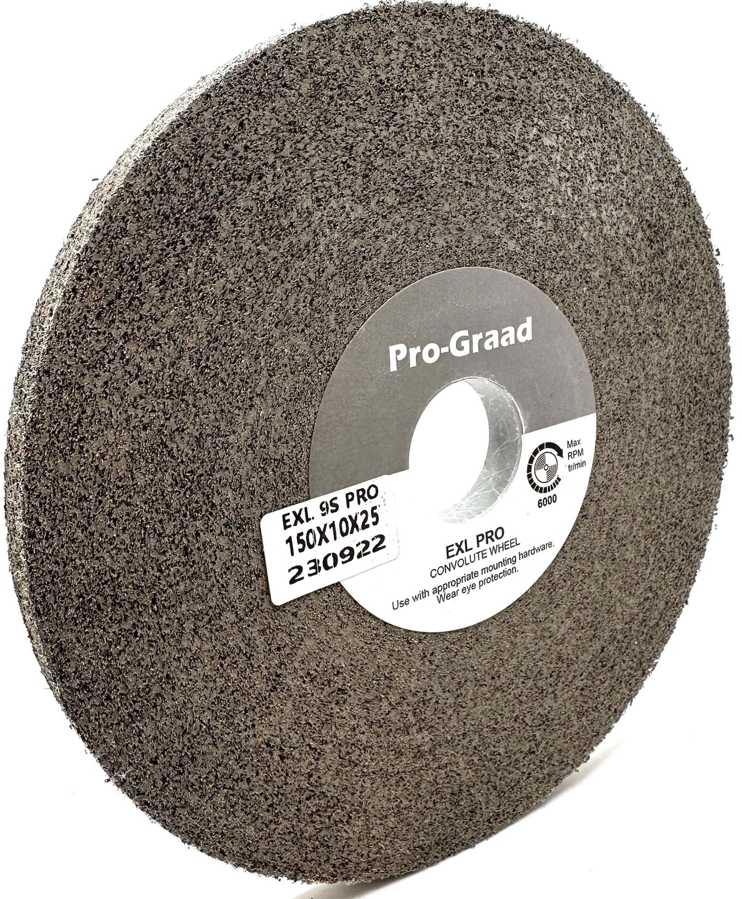 Pro-Graad EXL PRO Convolute Deburring Polishing Wheel - 6" x 3/8" x 1" 9S Fine Silicon Carbide - Professional Grade - Metal Deburring, Finishing and Polishing Wheel - (1 Pack)
