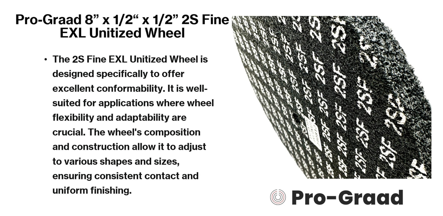 Pro-Graad EXL Unitized Wheel, Silicon Carbide, 8" Diameter x 1/2" Wide x 1/2" Arbor, 2S Fine | 15844 | (Pack of 1)