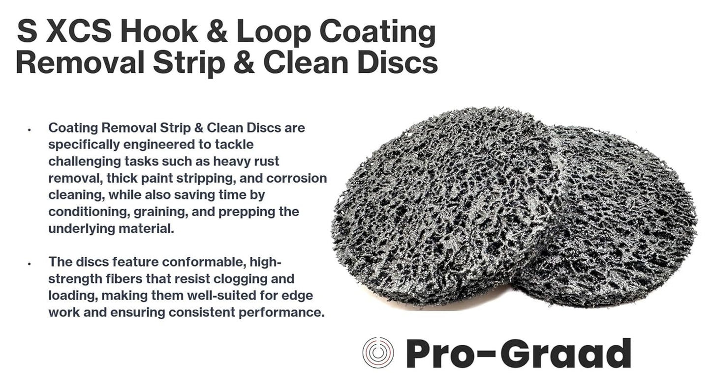 Pro-Graad 2 Pack 7” Diameter S XCS Hook and Loop Coating Removal Disc, Silicon Carbide Extra Coarse Clean & Strip Material with Hook & Loop Backing, Strips Paint Coatings Rust, Cleans Welds, Pack of 2