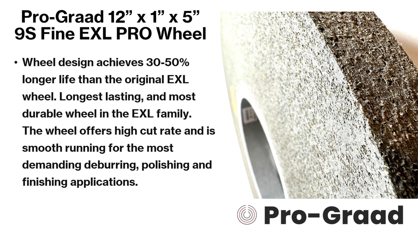 Pro-Graad EXL PRO Convolute Deburring Polishing Wheel - 12" x 1" x 5" 9S Fine Silicon Carbide - Professional Grade - Metal Deburring, Finishing and Polishing Wheel - (1 Pack)