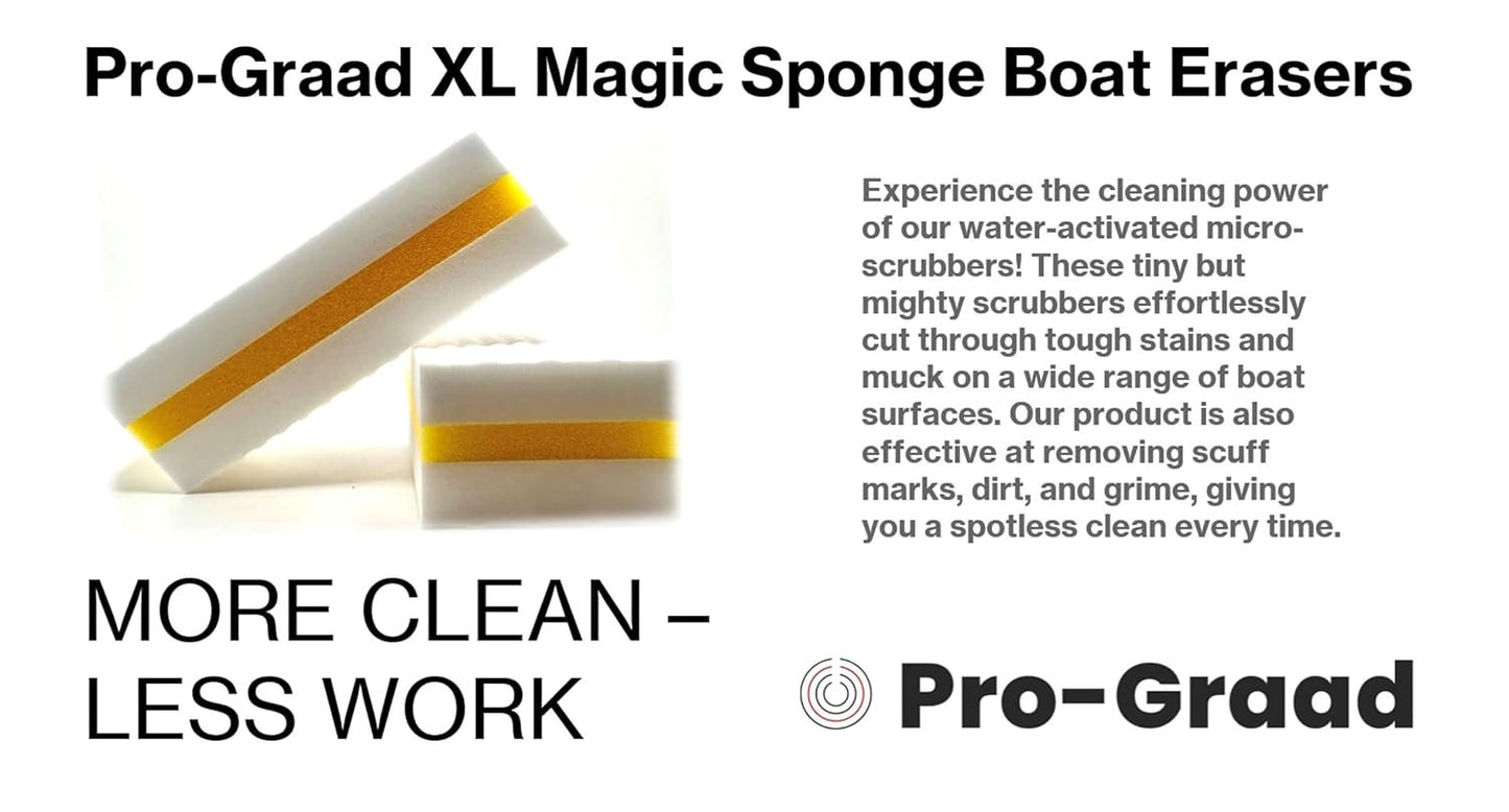 Premium XL Boat Erasers 3 Pack Magic Sponge Erasers Removes Marks Scuffs Grime & Dirt | Clean Fiberglass Gelcoat Vinyl Plastic Hull | 3 Pack - 6" x 2.75" x 2"