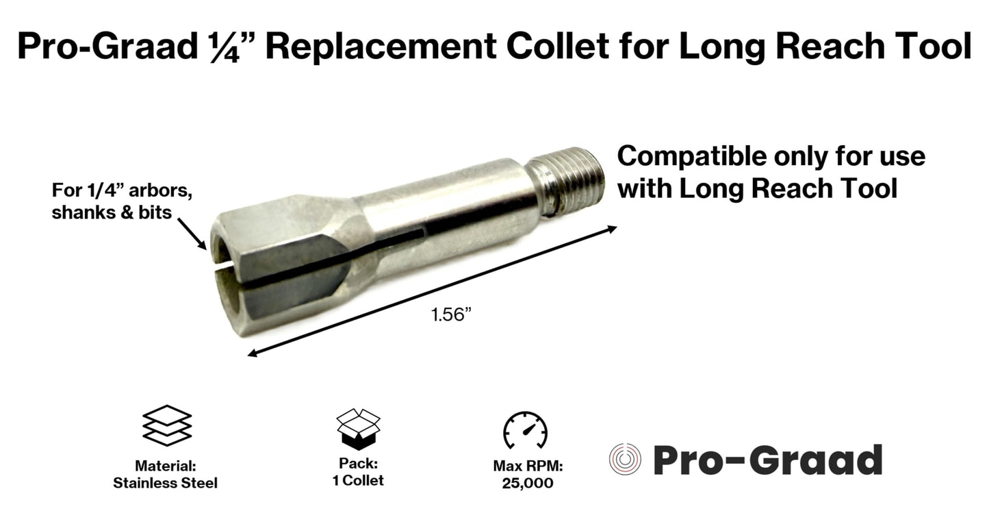 Pro-Graad Long Reach Heavy Duty 1/4" Collet Extension Tool