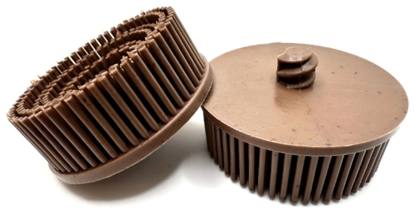 Pro-Graad 2 Pack 2" 36 Grit Brown R-Type Bristle Disc | Ceramic-Aluminum Oxide Abrasive Bristle Disc with Quick Change Roll Lock | Pack of 2 | Brown