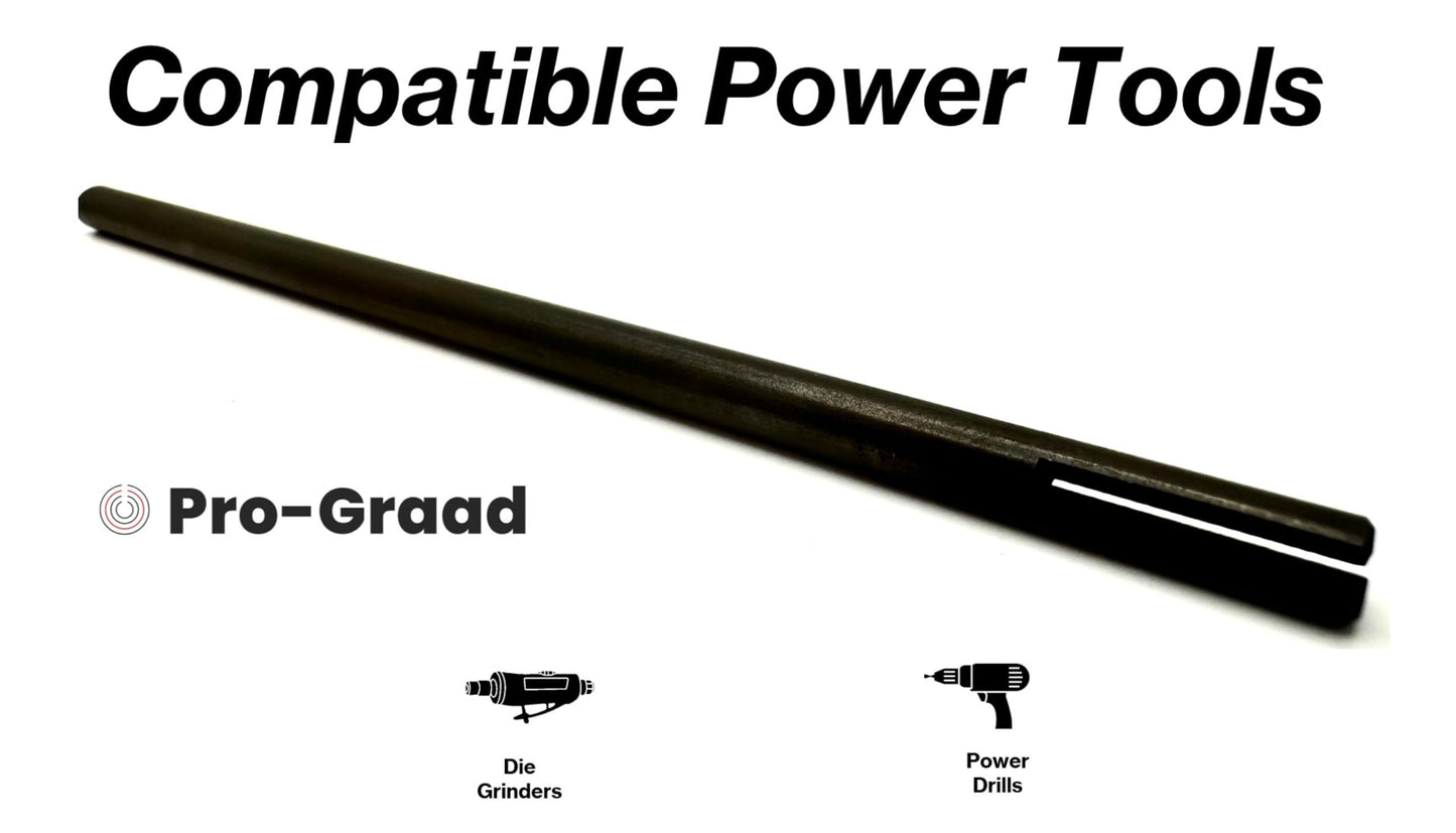 Pro-Graad SM-12 12” Slotted Mandrel 1/4” Shank & Body, Split Head Mandrel, Sanding Internal Holes, 1/4” Shank Diameter x 12” Overall Length, Pack of 1