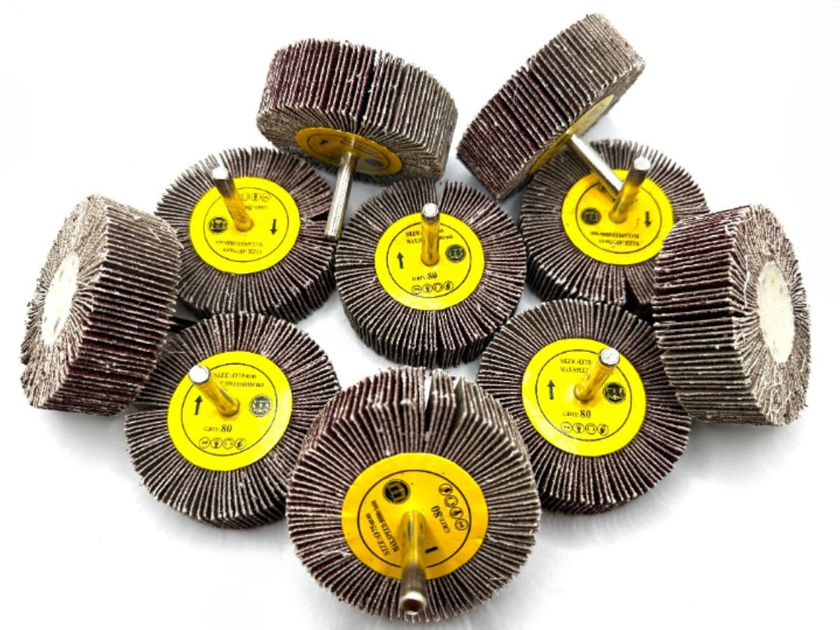 Pro-Graad SuperGrindz Flap Wheel 3" x 1" x 1/4", 80 Grit, 10 Pack