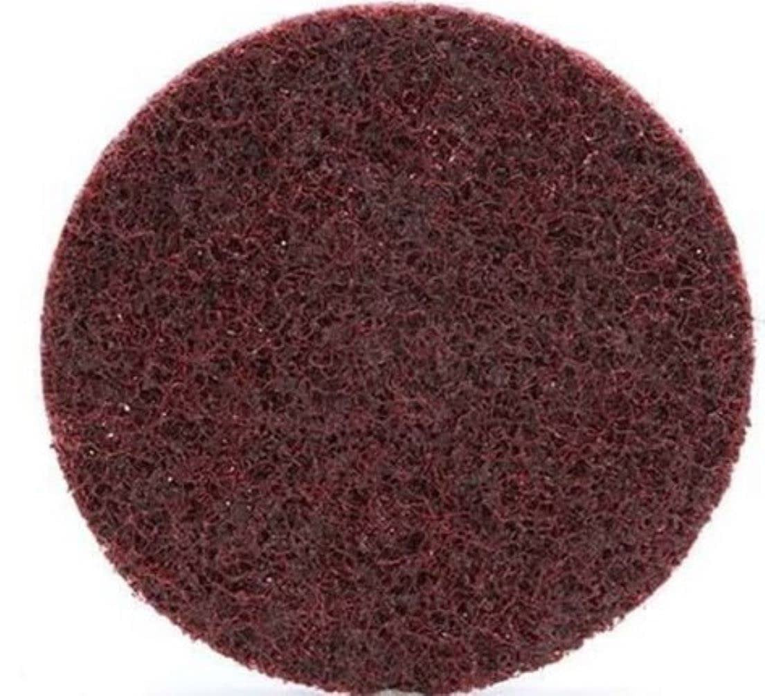 Pro-Graad 3" Quick Change Non-Woven Nylon Surface Conditioning Discs for Deburring Sanding Blending Polishing Paint Removal with Male R-Type Backing Use with Die Grinder - Red (Medium) - (25 Pack)