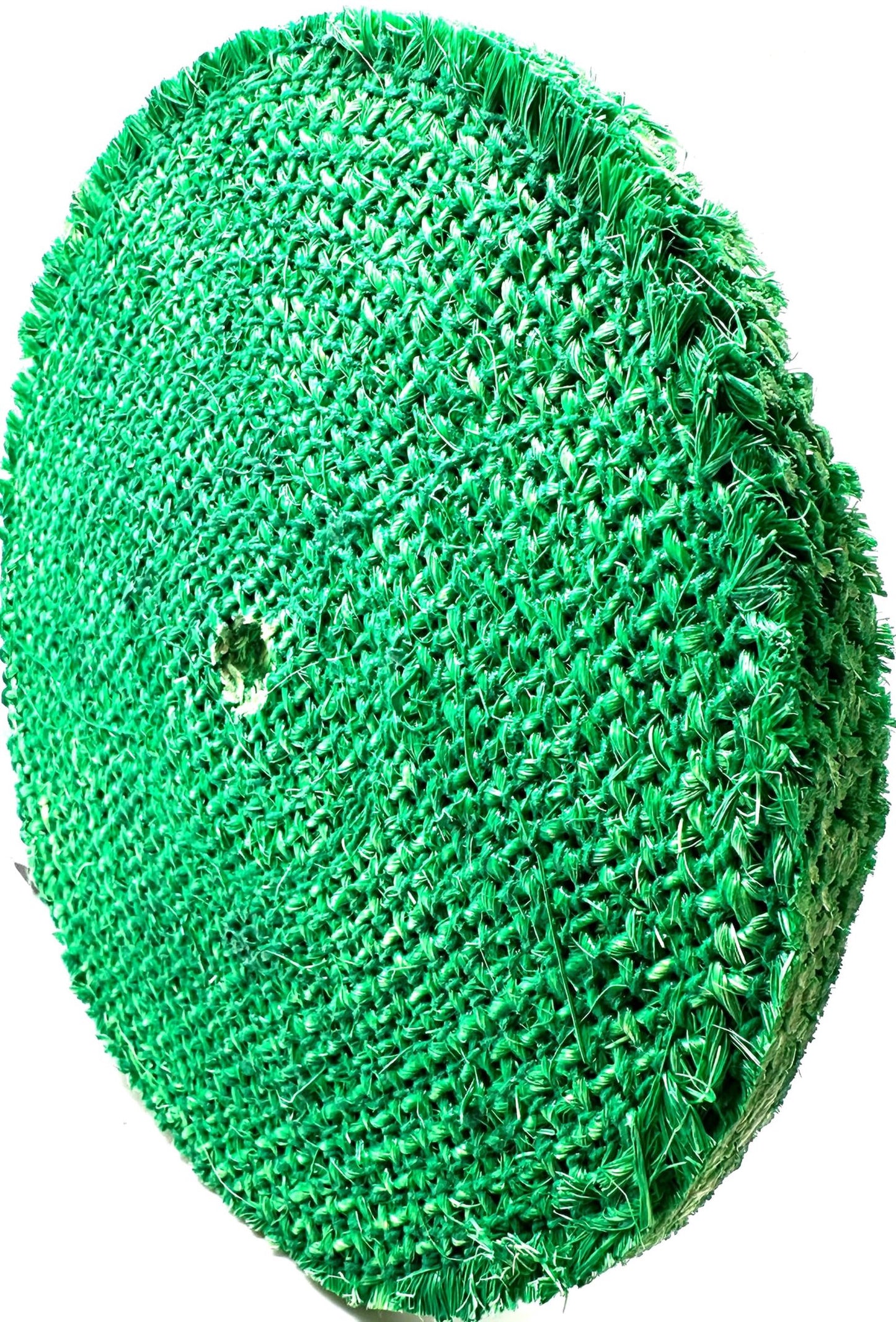 Pro-Graad 10” Green Dip Treated Rigid Full Sisal Buffing Wheel, 5/8 inch Arbor Hole, 1/2 inch Thickness, 1/4 inch Sewn, for Cut Buffing Steel, Stainless Steel, Ferrous Metals, 1 Pack