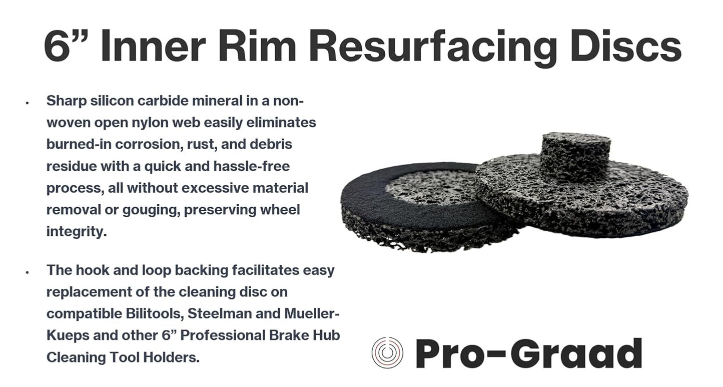 Pro-Graad 433 508  6 inch Replacement Discs for Inner Rim Cleaner, Compatible Fit Mueller-Kueps 433 507 & 6” Professional Brake & Wheel Hub Cleaning Tools, 2 Pack