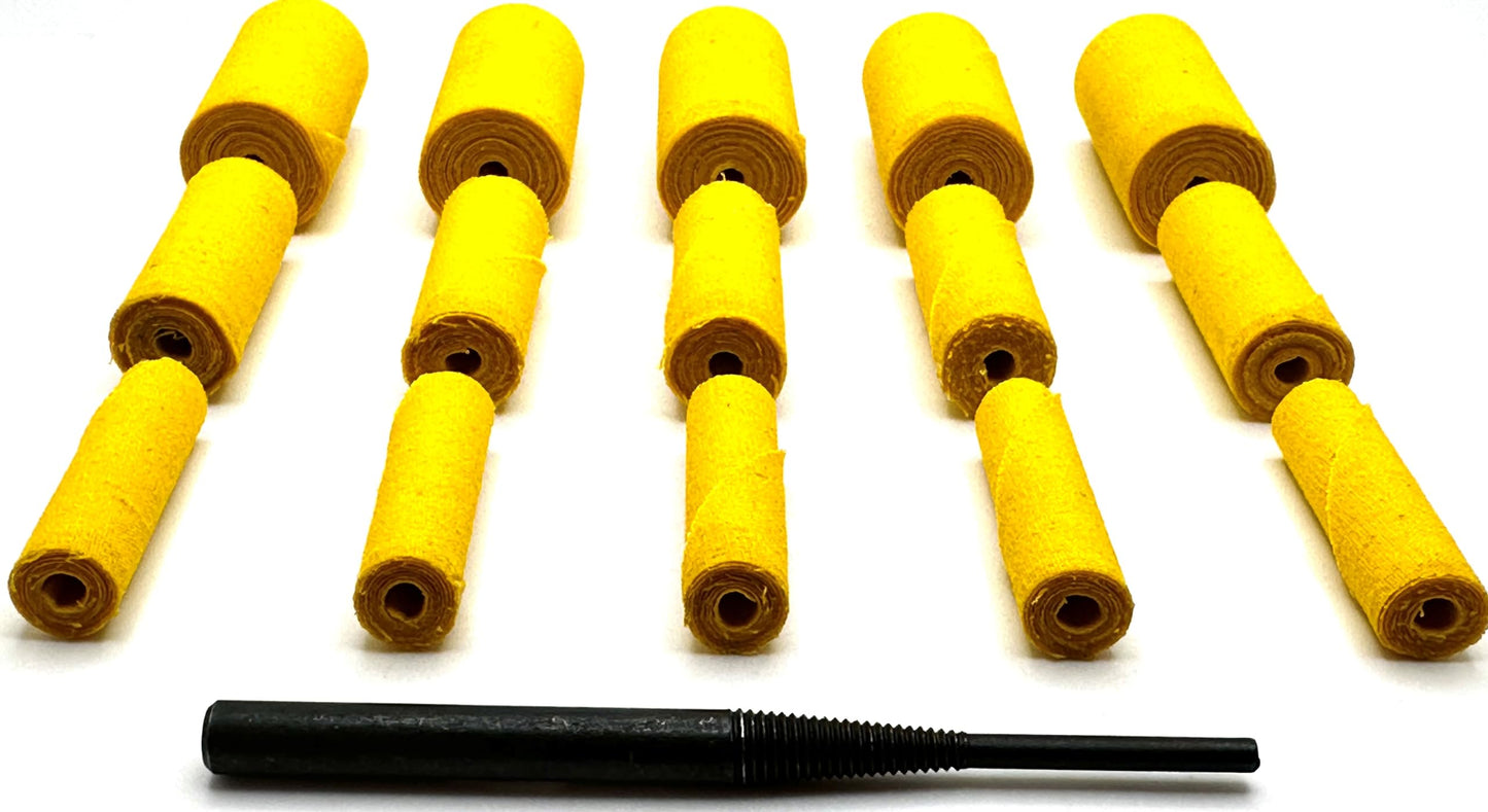Pro-Graad Yellow Treated Cloth Buffing & Polishing Cartridge Roll (3/8", 1/2", 3/4" Assortment, 16, Each)