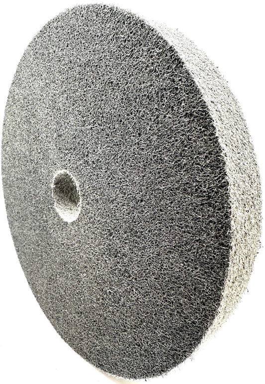 Pro-Graad Nylon Fiber Deburring Wheel 8" x 1" x 1-1/4" 7P Hardness 180Grit Silicon Carbide Brushed Polishing Buffing Unitized Wheel for Bench Grinder Buffing Machine with Adapter for 1/2 5/8 3/4 Arbor