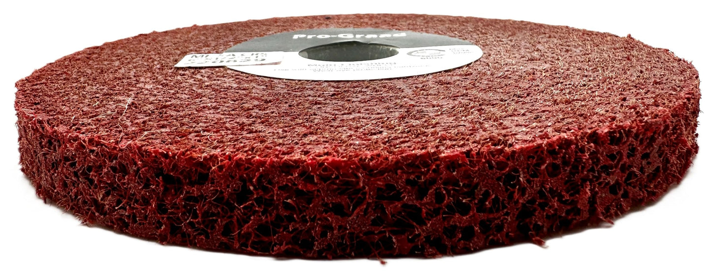 Pro-Graad Metal Finishing Wheel – 6” x 1/2” x 1” 5A Coarse – Aluminum Oxide – Maroon Metal Finish Convolute Wheel – for #3 Brush, Satin and Mill Finishes – 05394 - Pack of 1